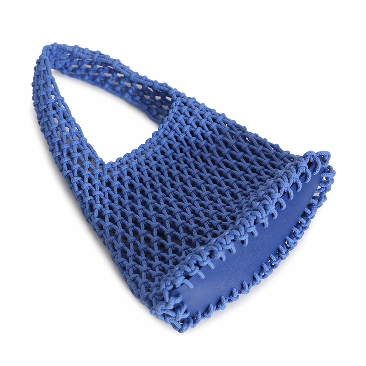 Straw Woven Bucket Bag Summer Crochet Mesh Candy Color Tote