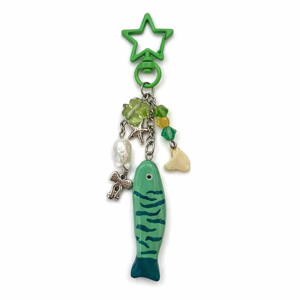Fish Starfish Bag Charm Enamel Keychain Coastal Streetwear Accessory