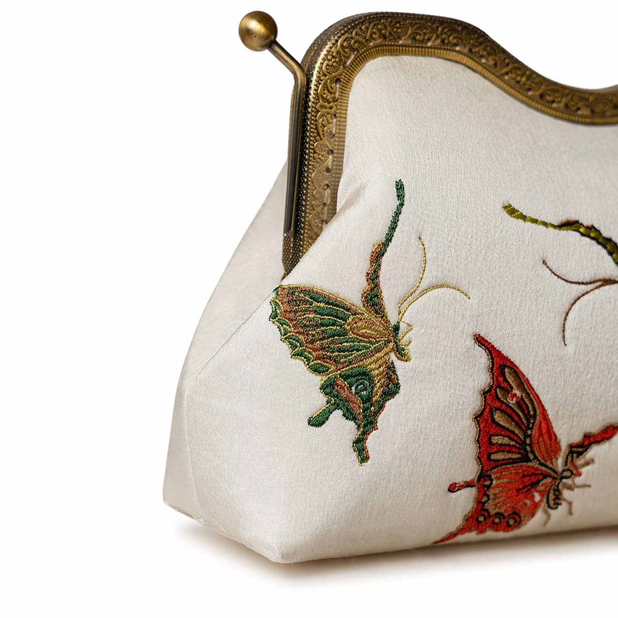 Butterfly Embroidered Crossbody Bag Cheongsam Evening Shell Purse