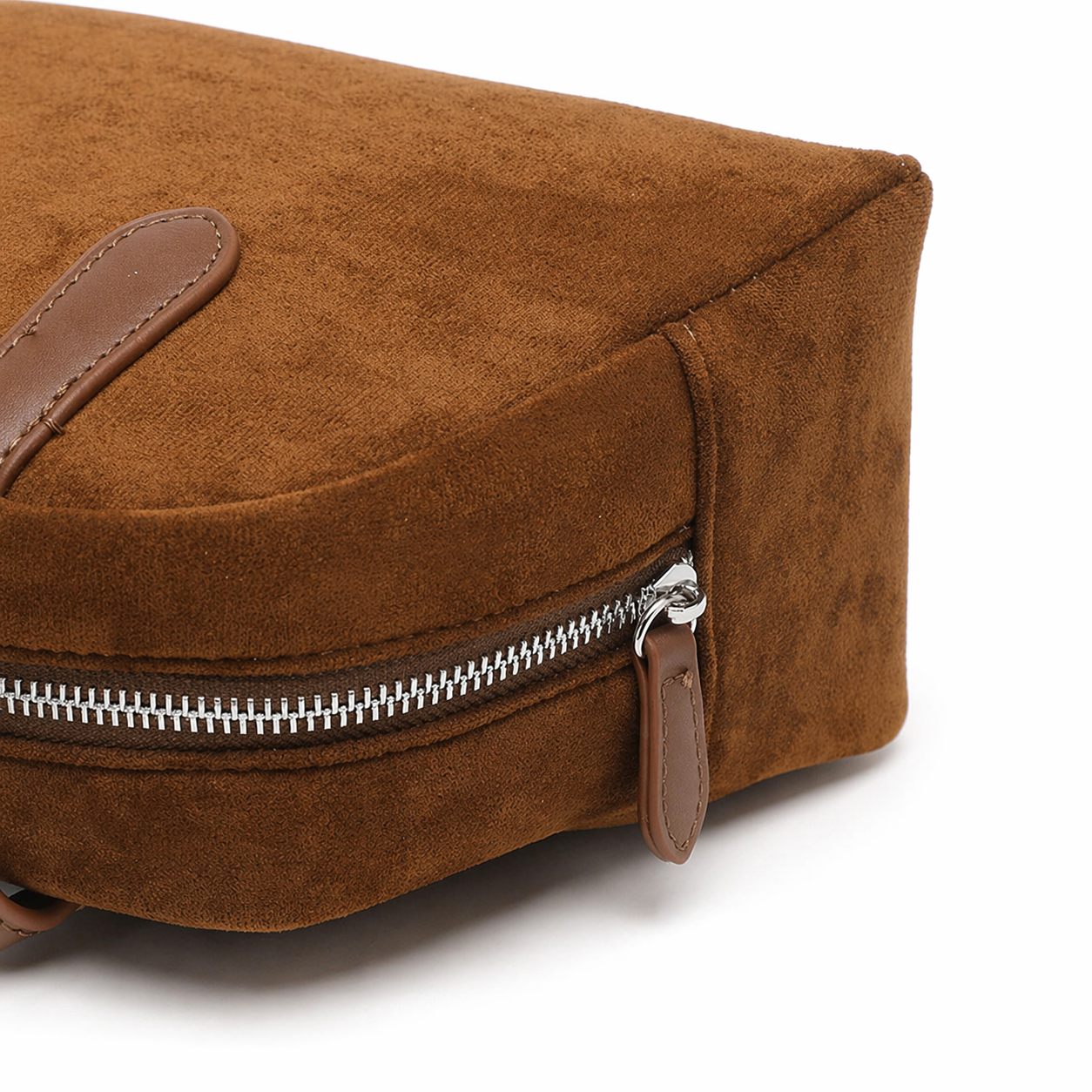 Minimalist Faux Suede Bowling Bag Vintage Boston Handheld Shoulder Bag