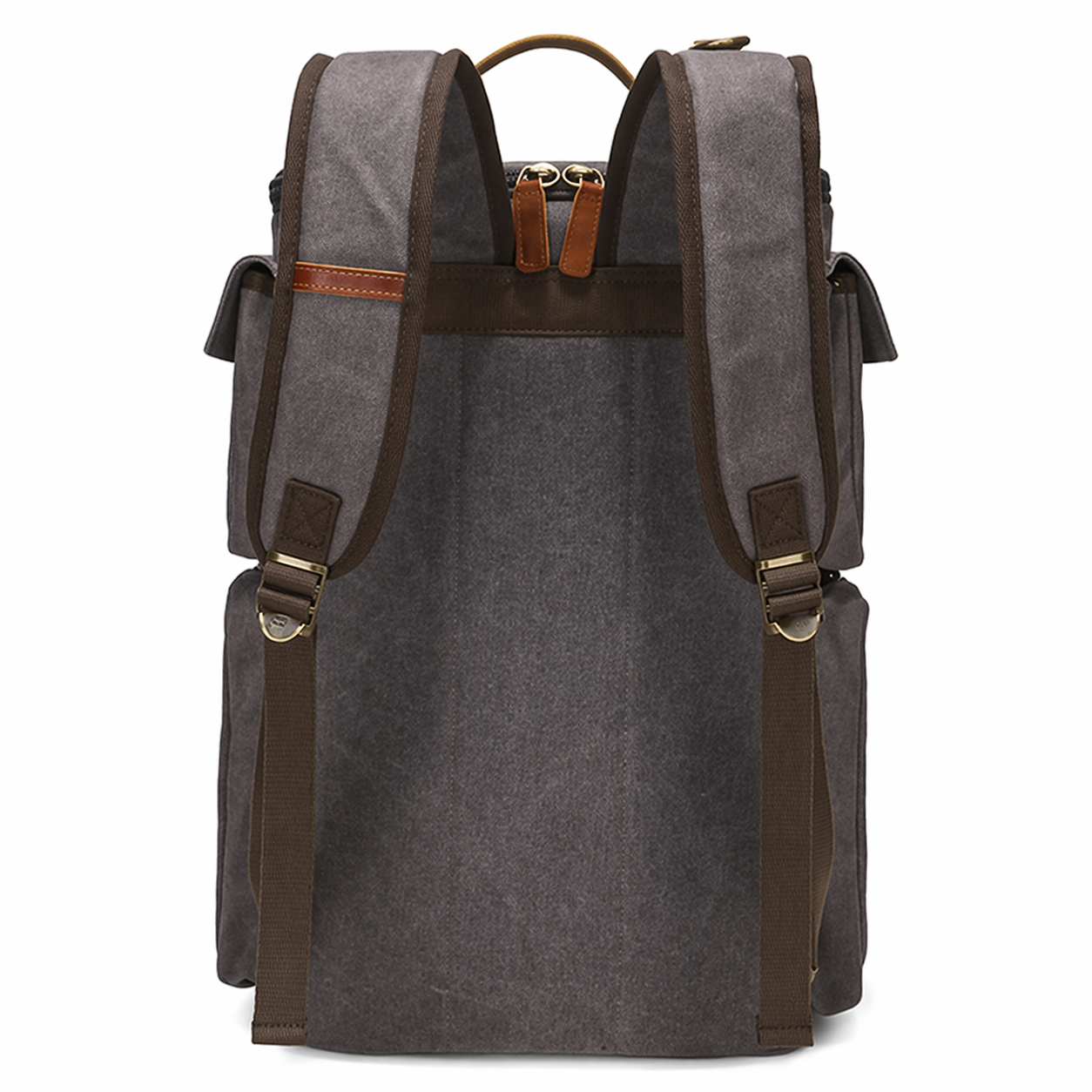 Waxed Canvas Backpack Vintage Leather Laptop Rucksack Waterproof Travel Bag