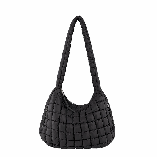 Quilted Puffer Tote Bag Pleated Cloud Nylon Crossbody Handbag