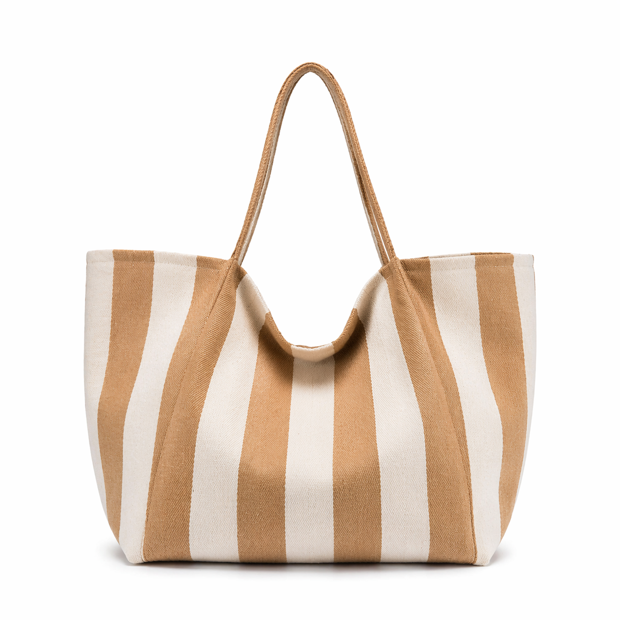Large Canvas Striped Tote Bag Lightweight Travel Shopper